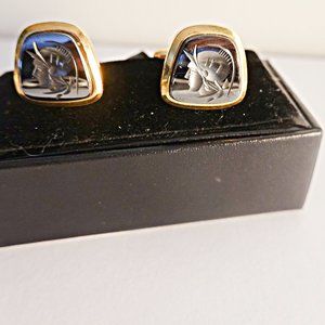 Warrior Cufflinks, 14k Gold Filled Gemstone Cufflinks